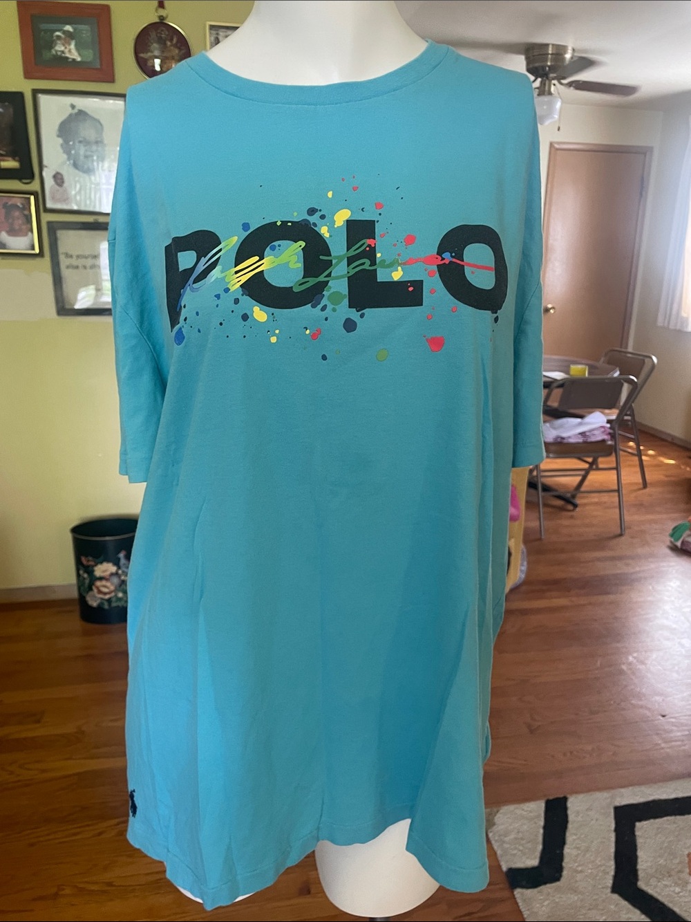 Polo Ralph Lauren Graphic Teal Paint-Splatter Tee